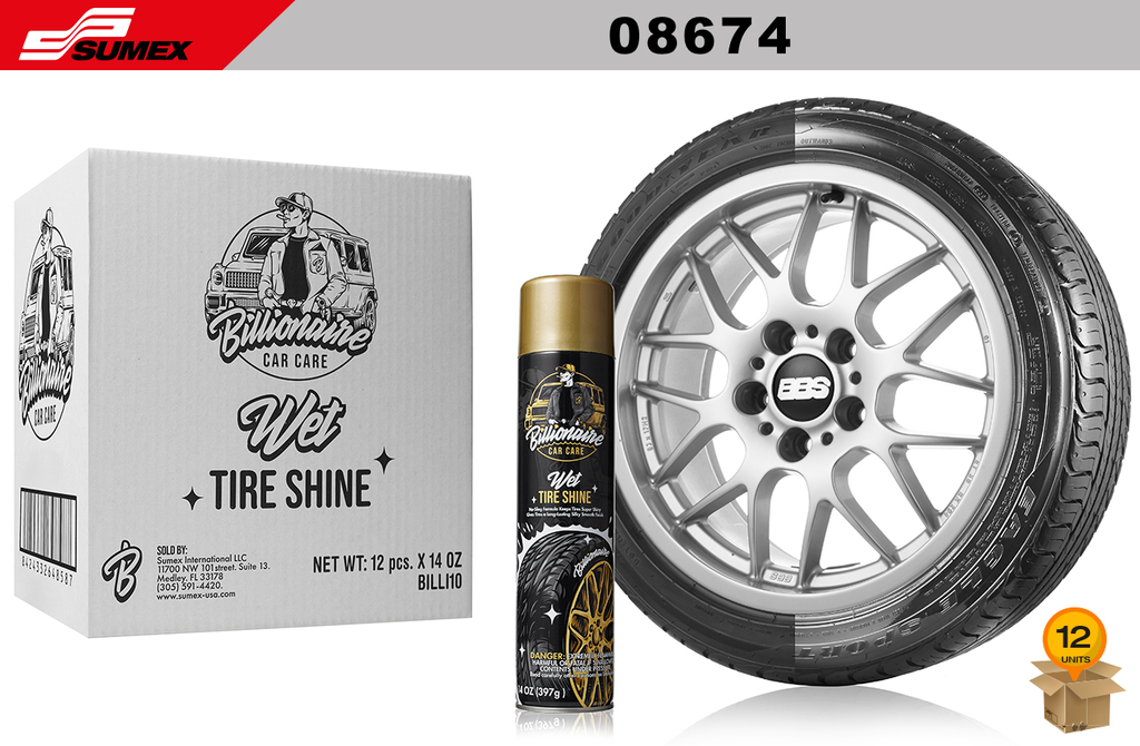 ABRILLANTADOR PARA NEUMATICOS EN SPRAY BILLIONAIRE (14OZ) (12UNDS)