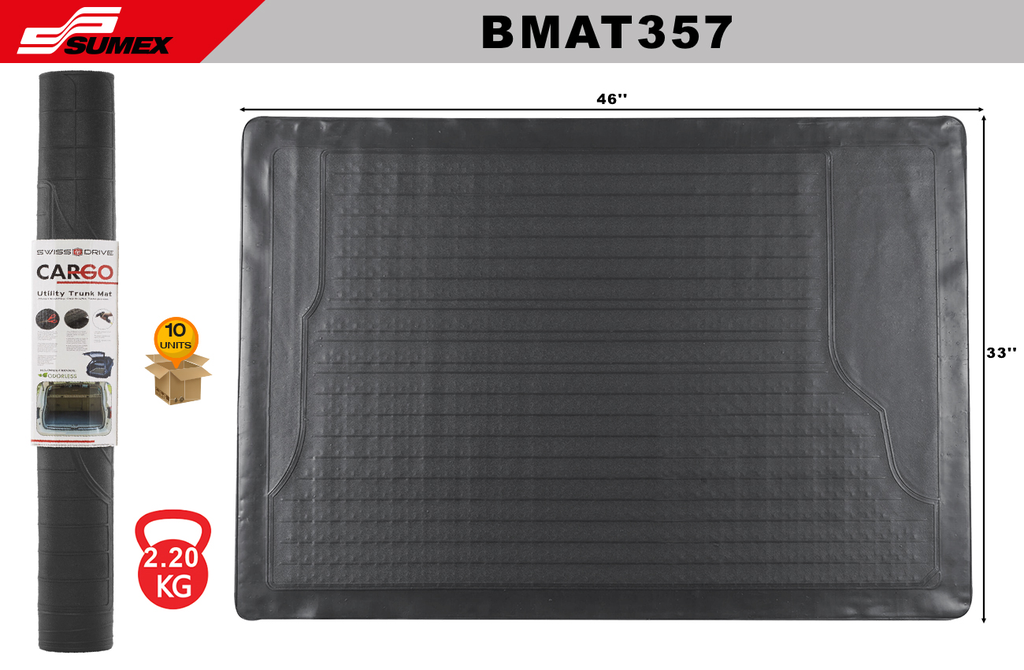 ALFOMBRA DE PVC SWISS DRIVE PARA MALETERO CARGO BASIC NEGRO (1UND) (10UNDS)