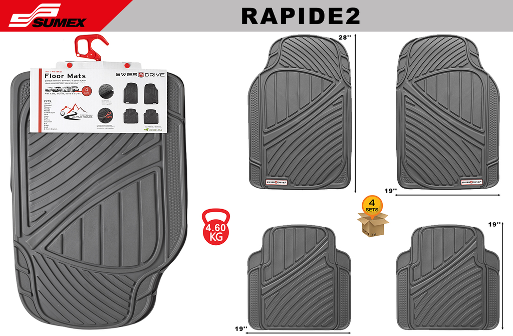 ALFOMBRA DE PVC SWISS DRIVE RAPIDE GRIS (4UNDS) (4SETS)