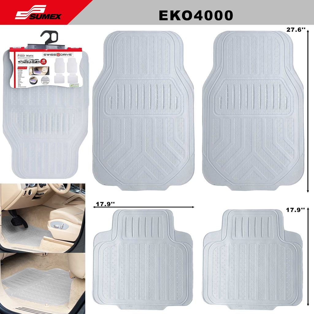 ALFOMBRA DE PVC SWISS DRIVE EKO TRANSPARANTE (4 UNDS) (10 SETS)