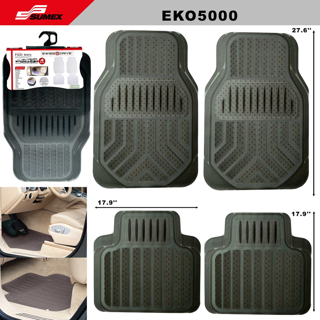 PVC CAR MAT SWISS DRIVE EKO TRANSPARENT SMOKE (4UNITS) (10SETS)