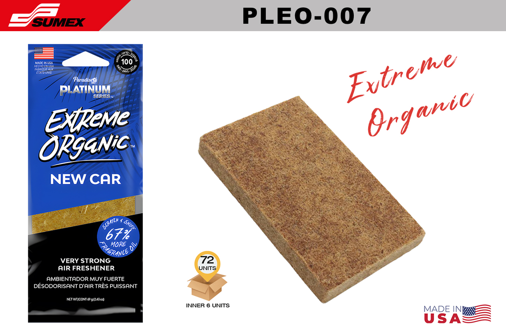 AMBIENTADOR PARADISE PL EXTREME ORGANIC NEW CAR (1 SET = 6 UNDS) (12 SETS = 72 UNDS)