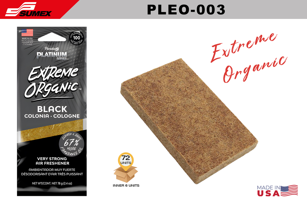 FRESHENER PARADISE AIR PL EXTREME ORGANIC BLACK (1 SET/6 UNITS) (12 SETS/72 UNITS)