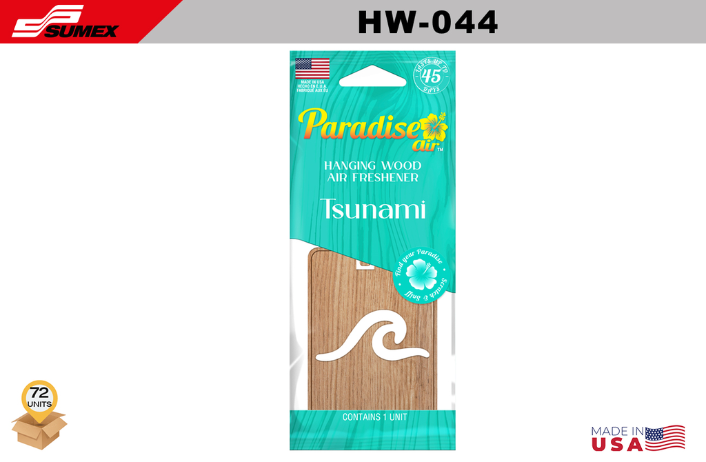 FRESHENER PARADISE AIR HANGING WOOD TSUNAMI (1 SET/6 UNITS) (12 SETS/72 UNITS)