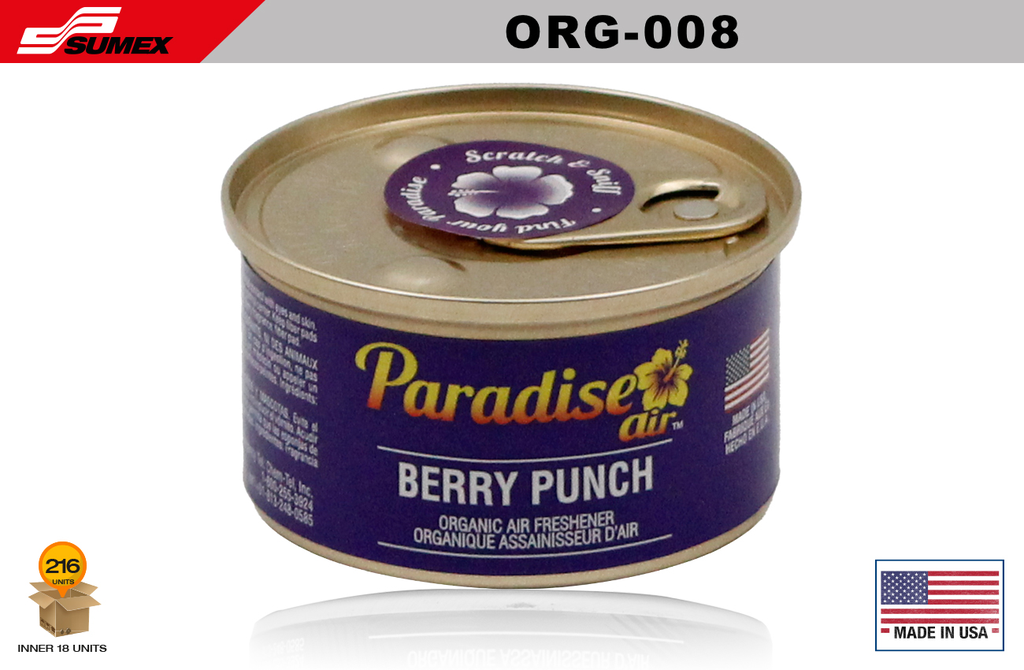 FRESHENER PARADISE AIR ORGANIC BERRY PUNCH (1 SET/18 UNITS) (12 SETS/216 UNITS)