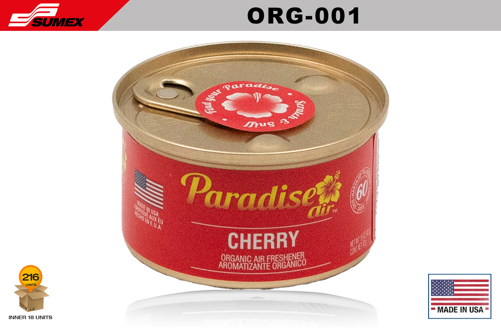 AMBIENTADOR PARADISE ORGANIC CHERRY (1 SET = 18 UNDS) (12 SETS = 216 UNDS)