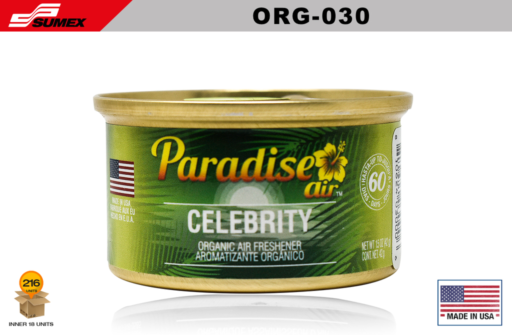 FRESHENER PARADISE AIR ORGANIC CELEBRITY (1 SET/18 UNITS) (12 SETS/216 UNITS)