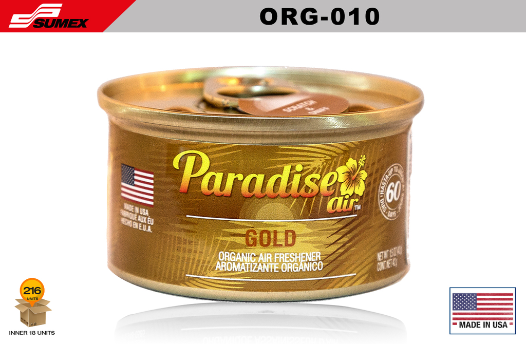 FRESHENER PARADISE AIR ORGANIC GOLD (1 SET/18 UNITS) (12 SETS/216 UNITS)