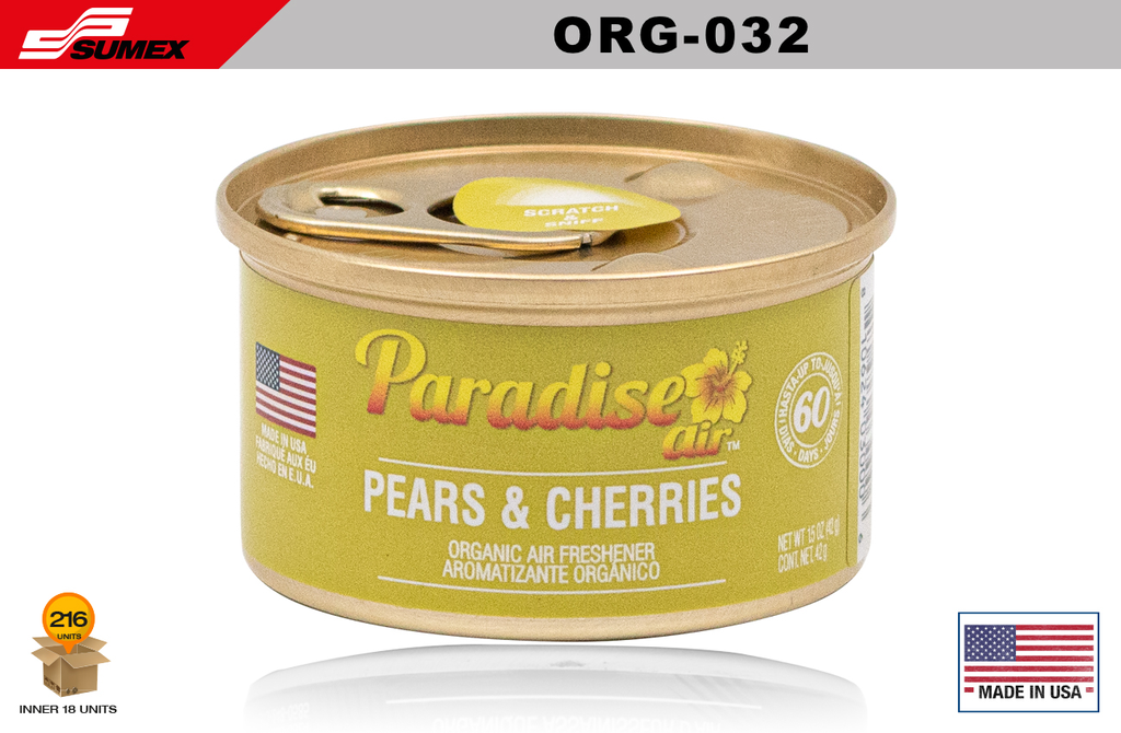AMBIENTADOR PARADISE ORGANIC PEARS AND CHERRIES (1 SET = 18 UNDS) (12 SETS = 216 UNDS)