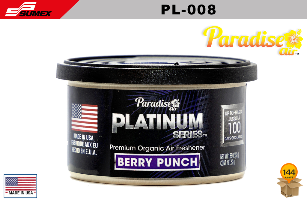 FRESHENER PARADISE AIR PLATINUM SERIES BERRY PUNCH (1 SET/12 UNITS) (12 SET/144 UNITS)