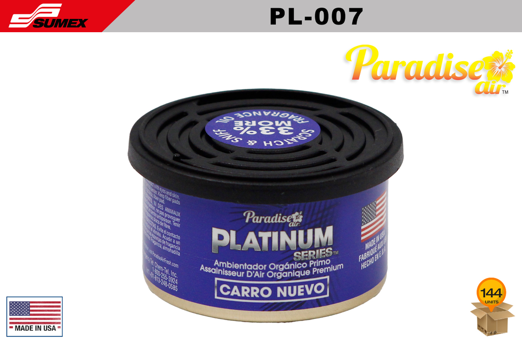 FRESHENER PARADISE AIR PLATINUM SERIES NEW CAR (1 SET/12 UNITS) (12 SET/144 UNITS)