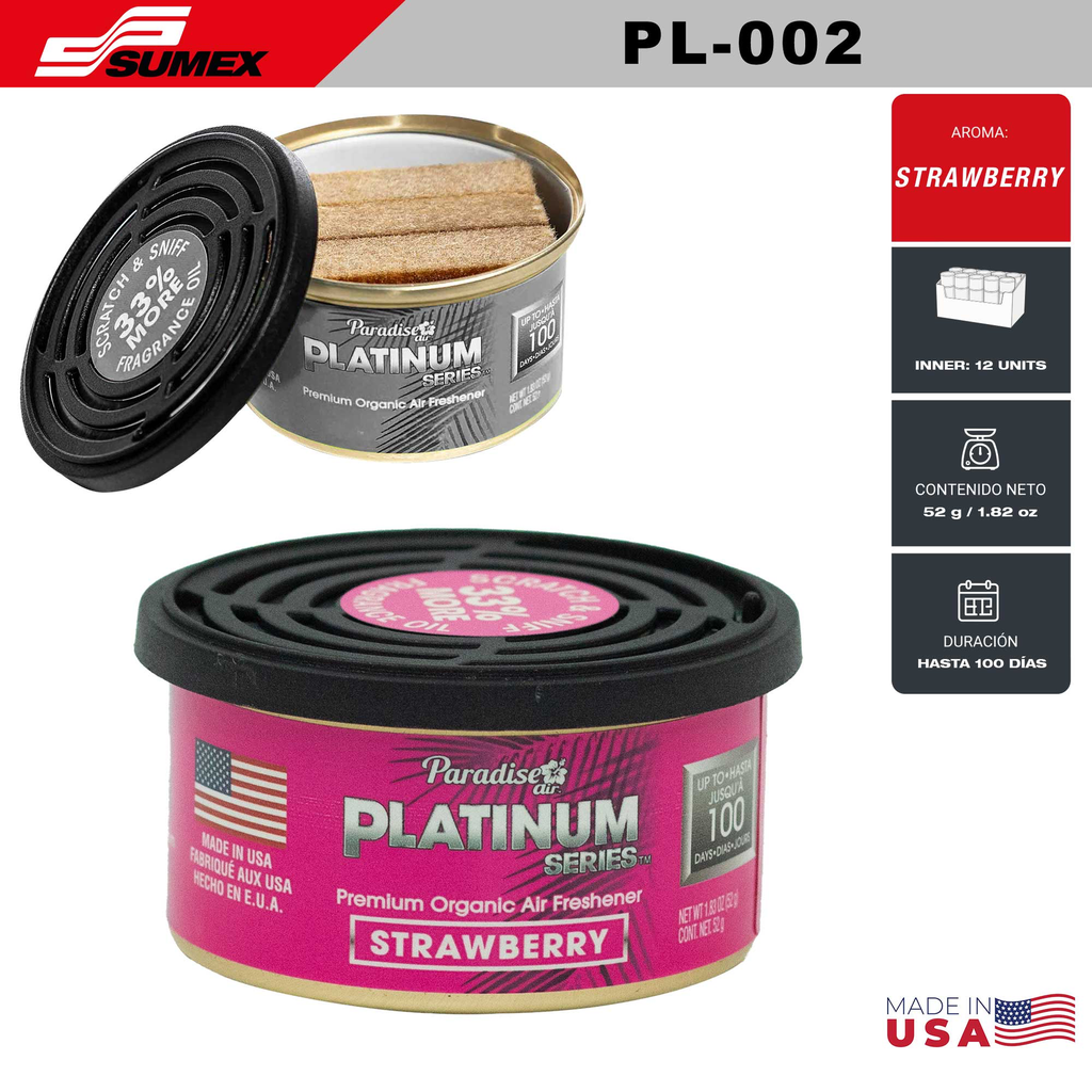 AMBIENTADOR PARADISE PLATINUM SERIES STRAWBERRY (1 SET = 12 UNDS) (12 SETS = 144 UNDS)