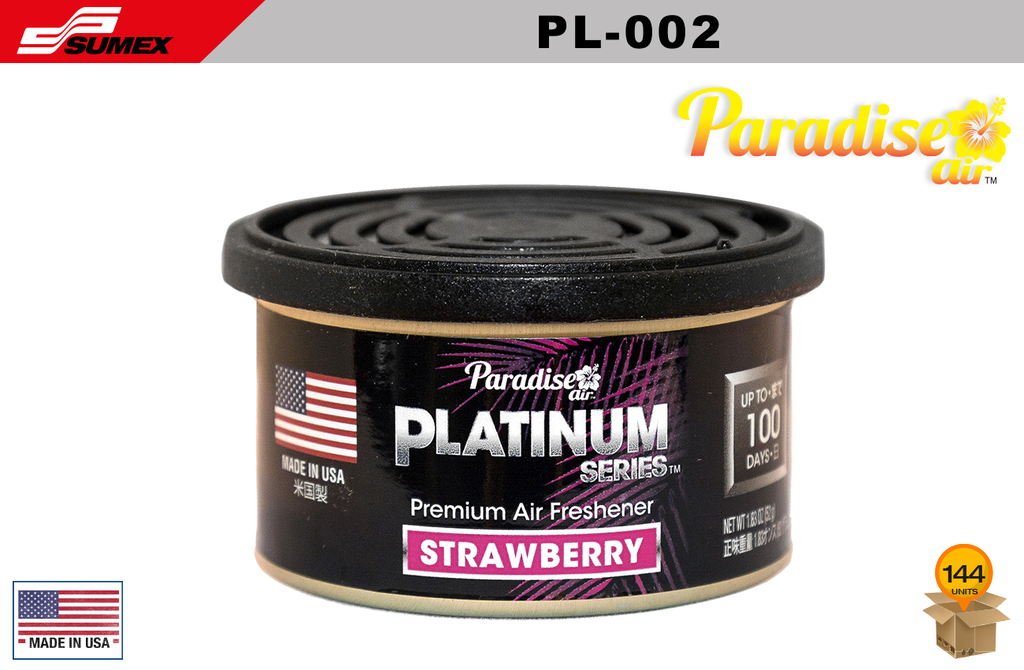 FRESHENER PARADISE AIR PLATINUM SERIES STRAWBERRY (1 SET/12 UNITS) (12 SET/144 UNITS)