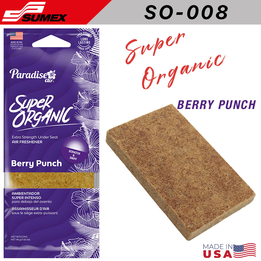 AMBIENTADOR PARADISE SUPER ORGANIC BERRY PUNCH (1SET=6UNDS) (12SETS = 72 UNDS)