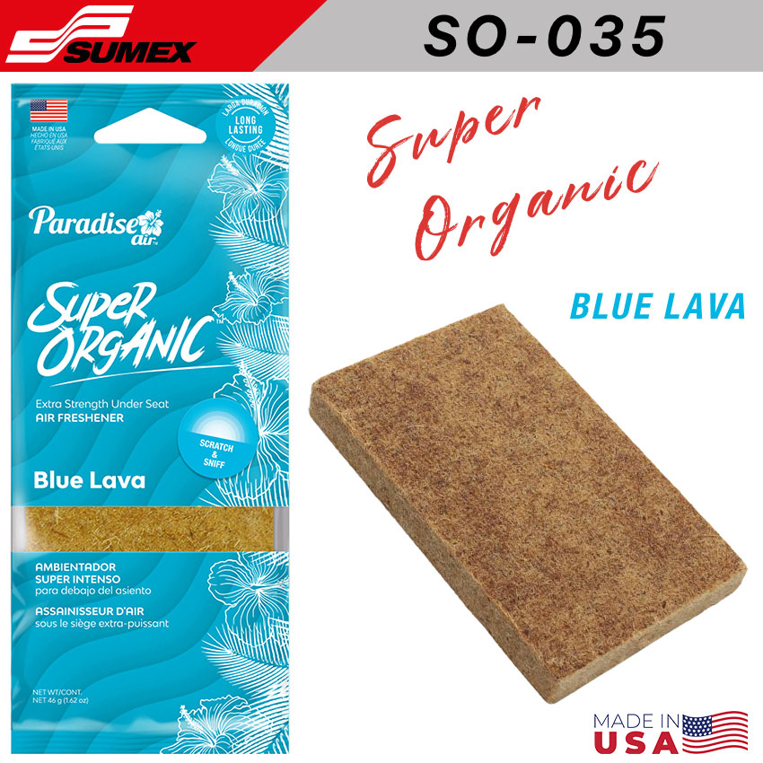 AMBIENTADOR PARADISE SUPER ORGANIC BLUE LAVA (1 SET =  6 UNDS) (12 SETS = 72 UNDS)