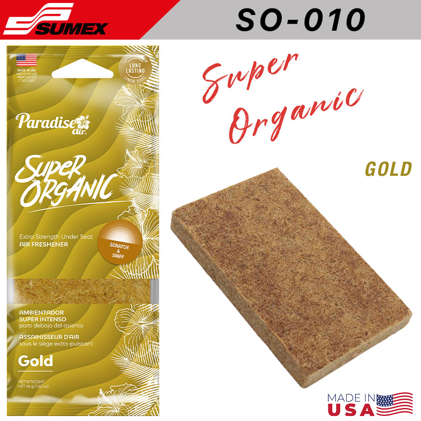 AMBIENTADOR PARADISE SUPER ORGANIC GOLD (1SET=10UNDS) (4SETS = 40UNDS)