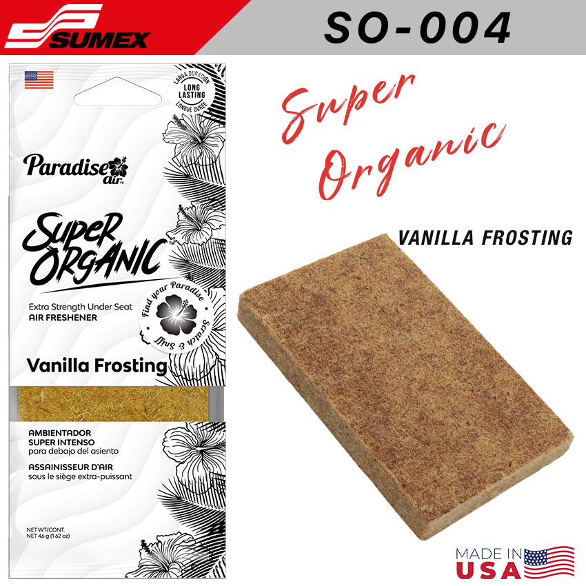 AIR FRESHENER PARADISE AIR SUPER ORGANIC VANILLA FROSTING (1 SET / 10 UNITS) (4 SETS / 40 UNITS)