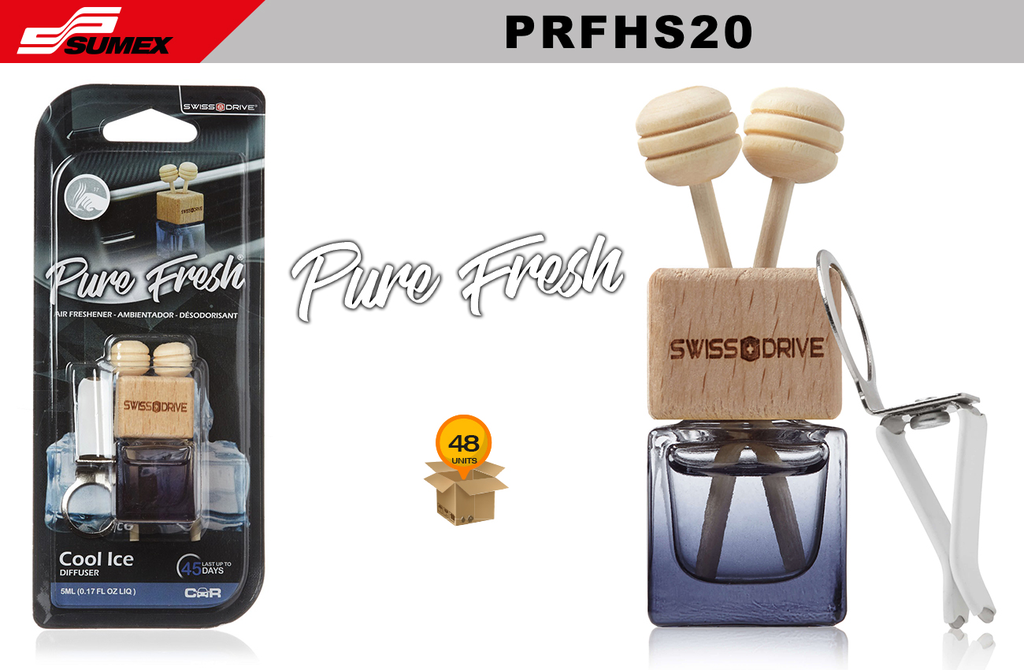 AMBIENTADOR DE TAPA DE MADERA PURE FRESH COOL ICE (1 SET = 12 UNDS) (12 SETS = 48 UNDS)