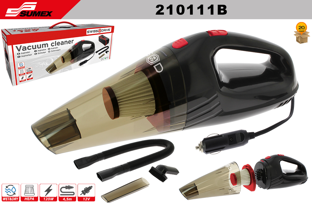 ASPIRADORA SWISS DRIVE 12V 100W 4PK (20 SETS)