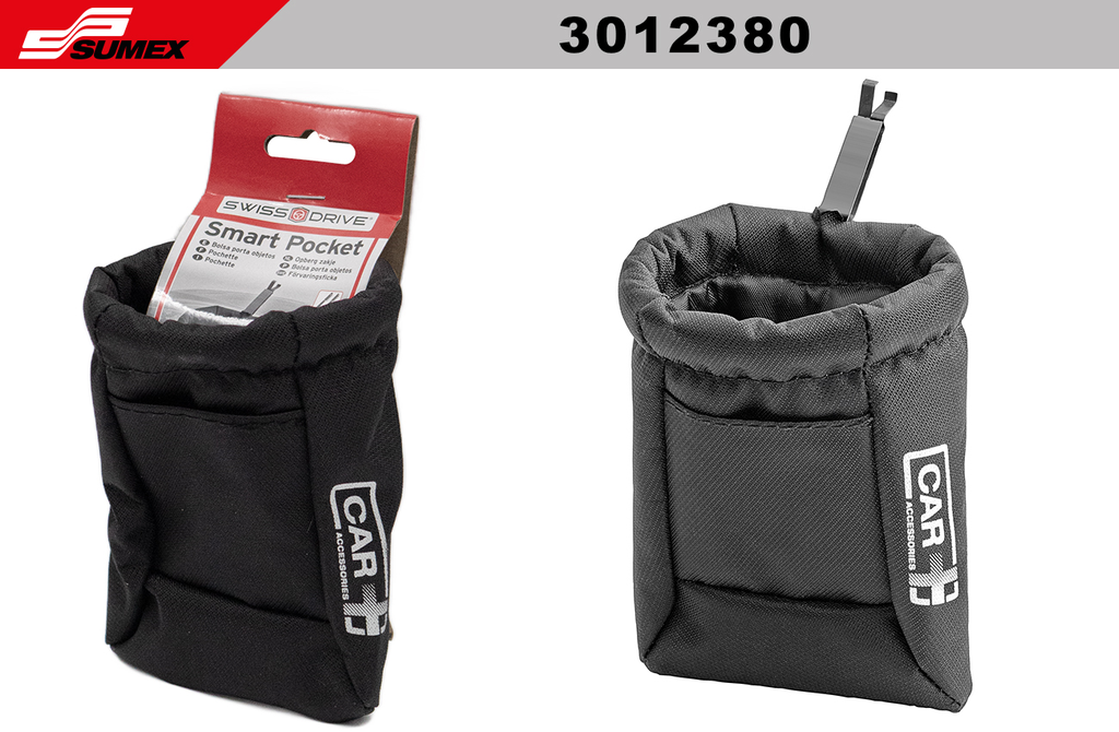 BOLSA PORTA OBJETOS SWISS DRIVE  NEGRA (9 X 13 CM) (50 UNDS)