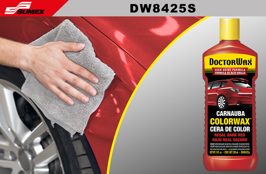 CERA CARNAUBA COLOR ROJO DOCTOR WAX (10 OZ - 296 ML) (6 UNDS)