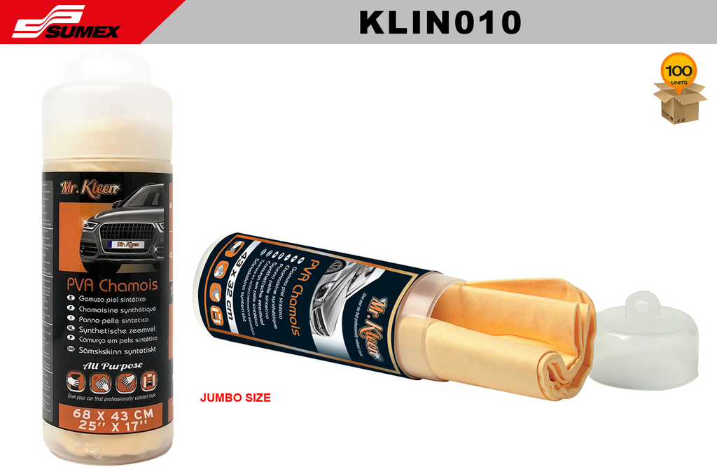 CHAMOIS SINTETICO MR. KLEEN JUMBO (64 X 43 CM) (100 UNDS)