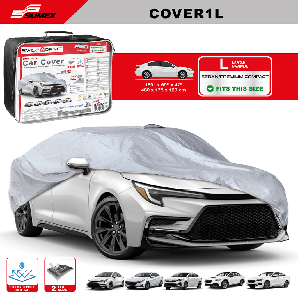 COBERTOR DE AUTO SWISS DRIVE "L" GRIS (5 UNDS)