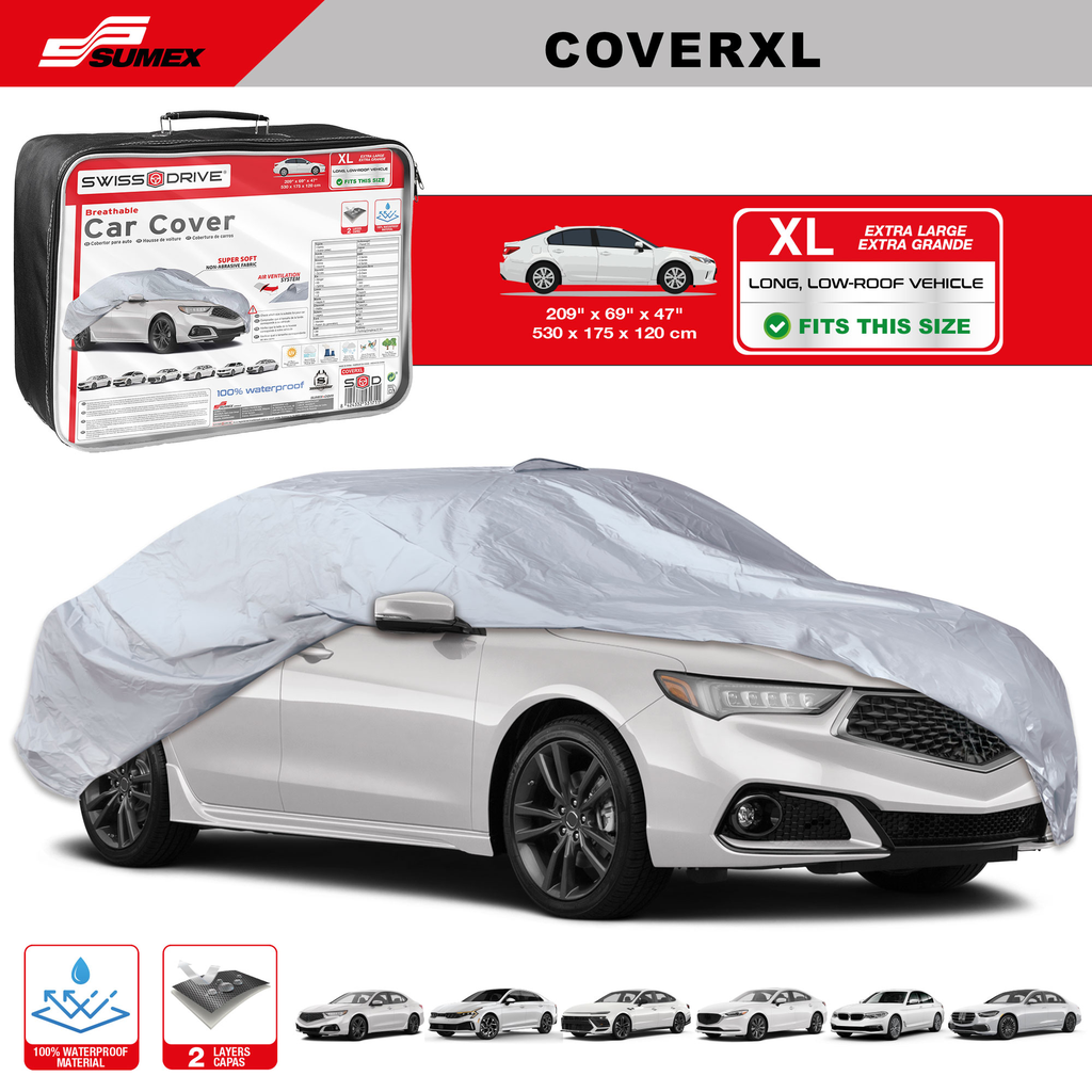 COBERTOR DE AUTO SWISS DRIVE "XL" GRIS (5 UNDS)