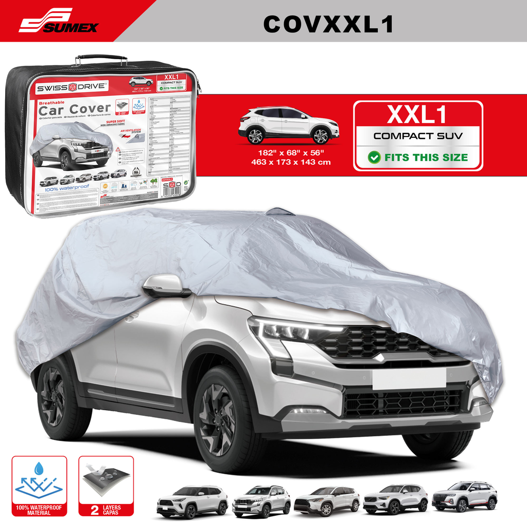COBERTOR DE AUTO SWISS DRIVE "XXL1" GRIS (4 UNDS)