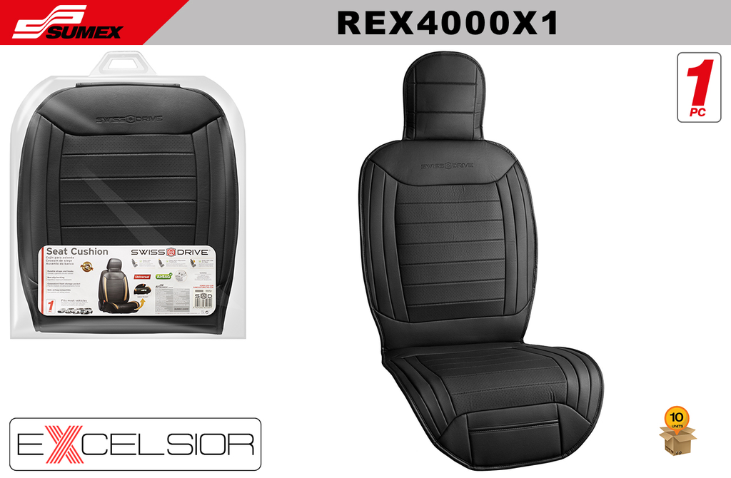 SEAT CUSHION SWISS DRIVE EXCELSIOR BLACK  (10 UNITS)