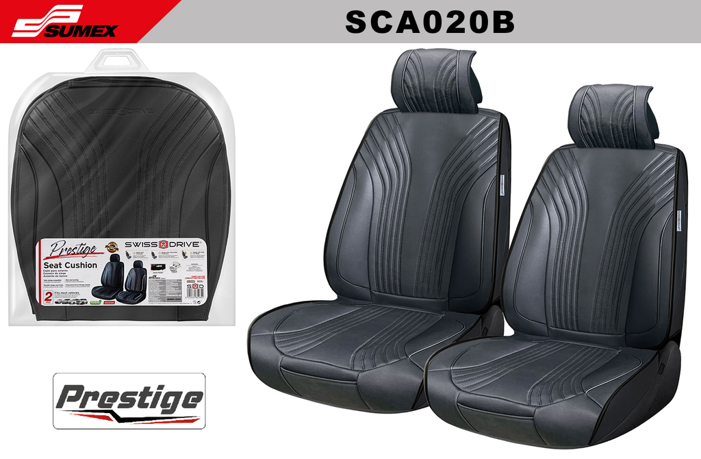 COJIN DE ASIENTO SWISS DRIVE PRESTIGE NEGRO (2 UNDS) (5 SETS)