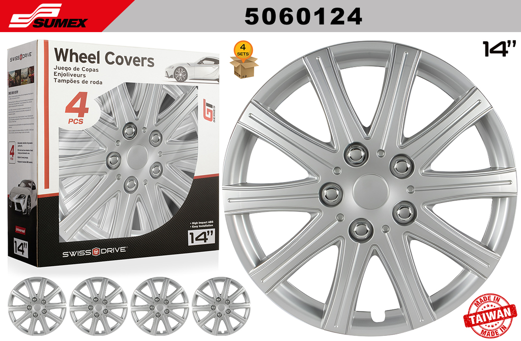 COPAS SWISS DRIVE 14" FUJI PLATA (4 SETS)