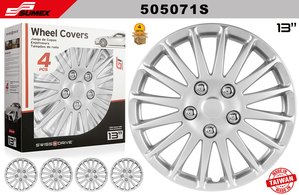 COPAS SWISS DRIVE 13" MONZA PLATA (4 SETS)