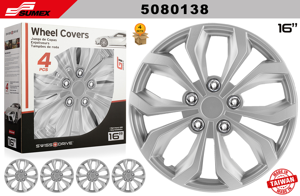 COPAS SWISS DRIVE 16" SPA PLATA (4 SETS)