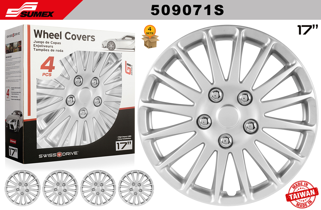 COPAS SWISS DRIVE 17" MONZA PLATA (4 SETS)