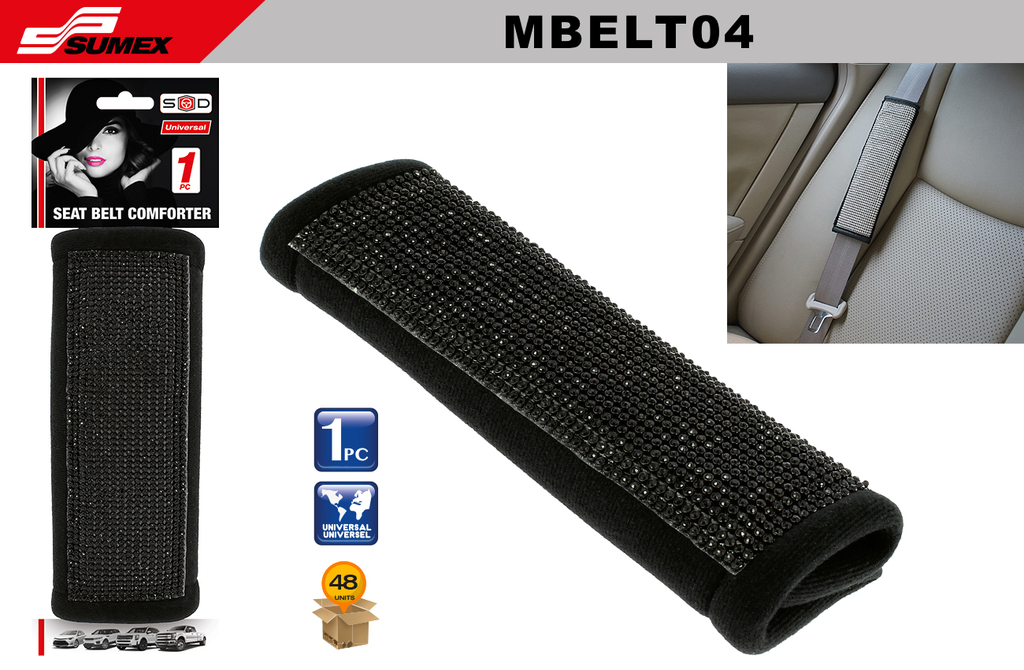 CUBRE CINTURON SWISS DRIVE BLING BLING DIAMONDS NEGRO (50 UNDS)