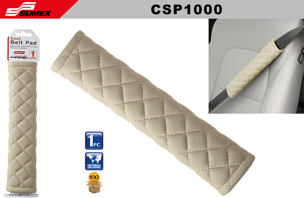 SEAT BELT COVER SWISS DRIVE CSP BEIGE (100 UNITS)