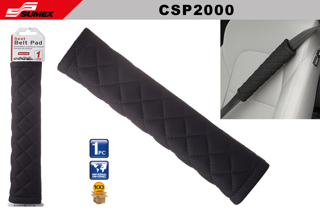 SEAT BELT COVER SWISS DRIVE CSP BLACK (100 UNITS)