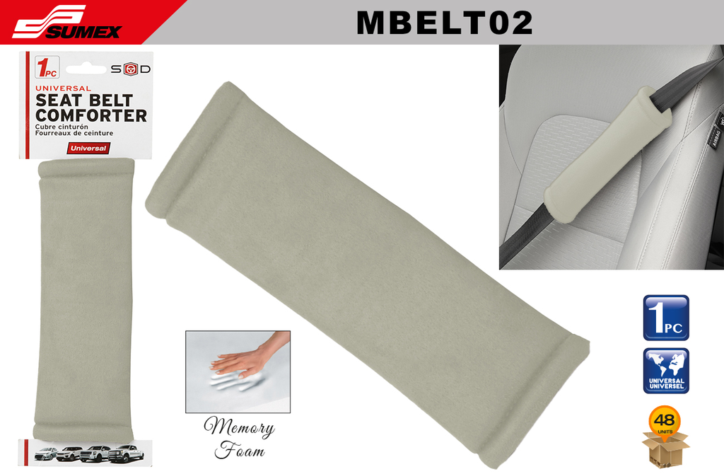 SEAT BELT COMFORTER MBELT02 SWISS DRIVE BEIGE (48 UNITS)
