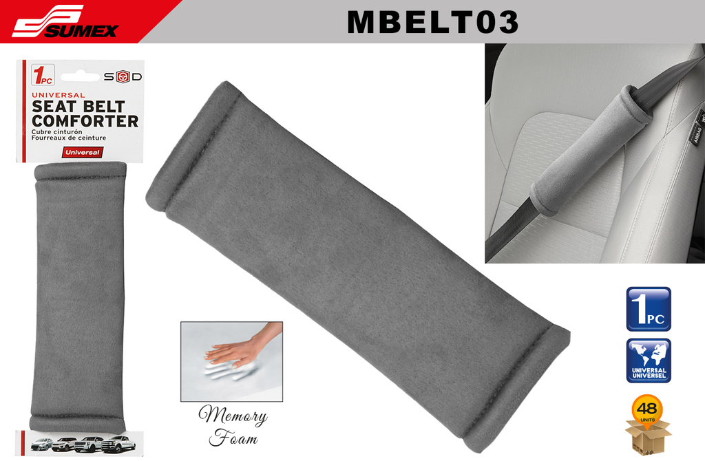 SEAT BELT COMFORTER MBELT03 SWISS DRIVE GREY (48 UNITS)