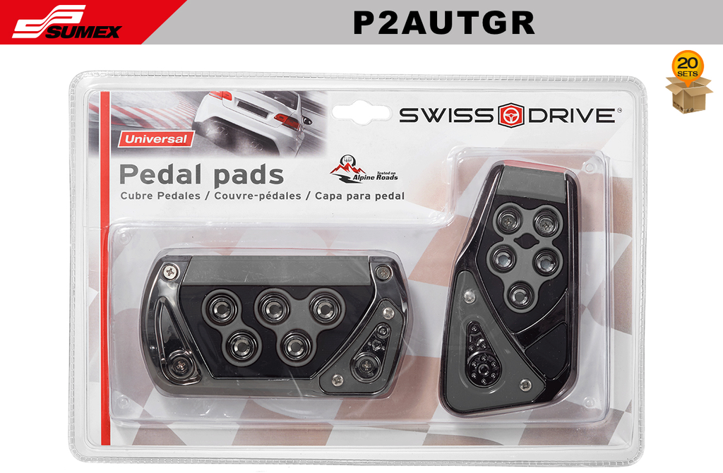 CUBRE PEDAL AUTOMATICO SWISS DRIVE GRIS (2 UNDS) (20 SETS)