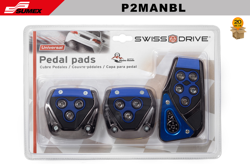 CUBRE PEDAL MANUAL SWISS DRIVE AZUL (3 UNDS) (20 SETS)