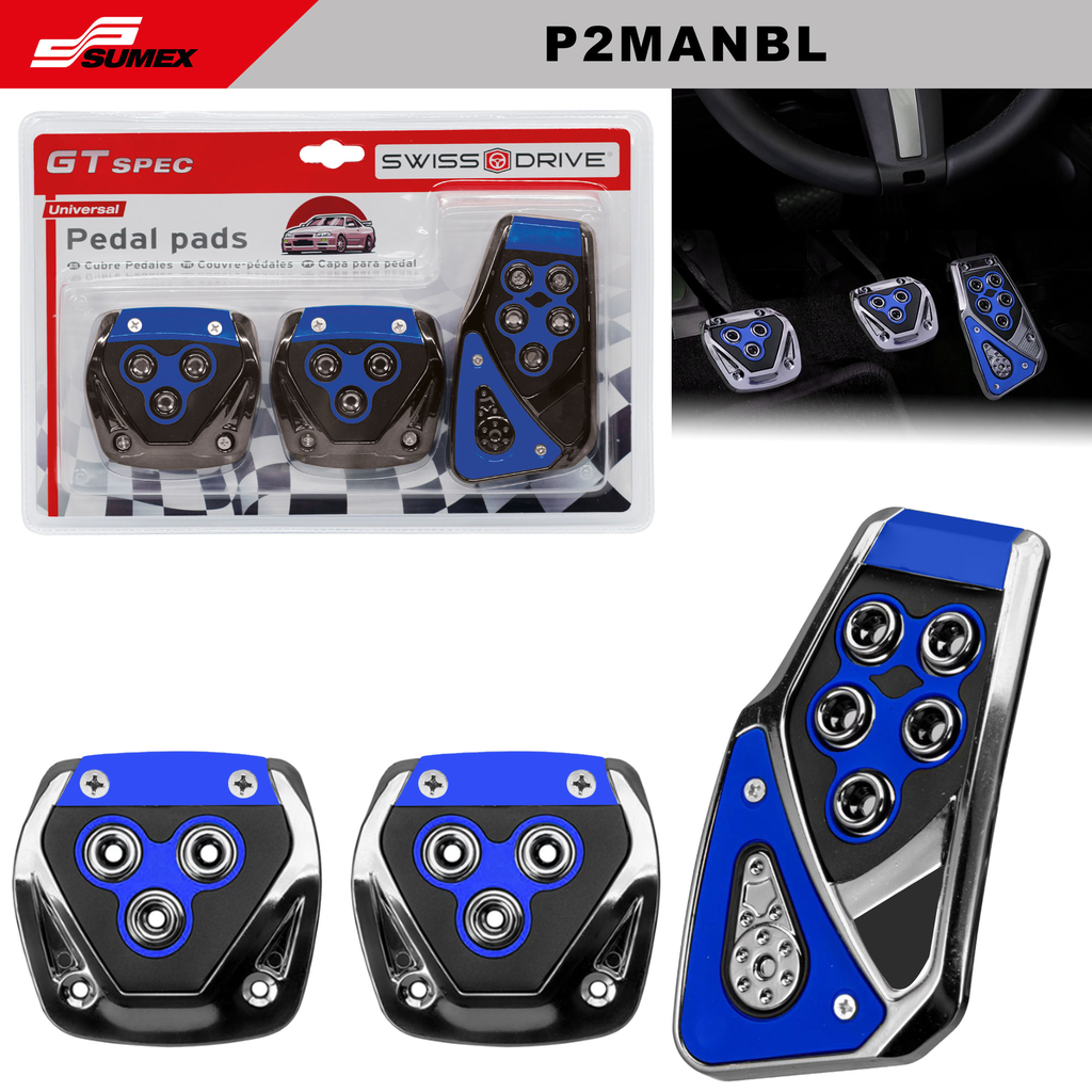 PEDAL COVER MANUAL SWISS DRIVE BLUE (3 PCS) ( 20 SETS)