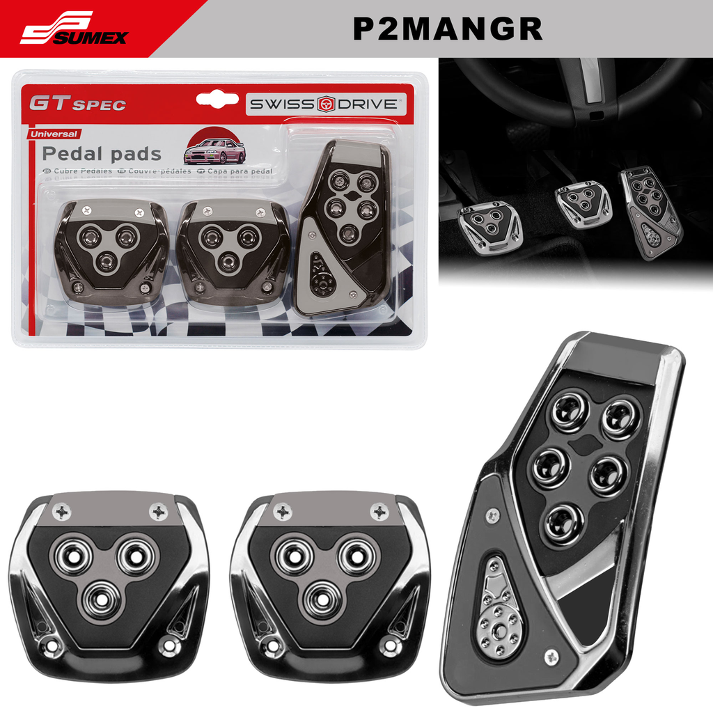 CUBRE PEDAL MANUAL SWISS DRIVE GRIS (3 UNDS) (20 SETS)