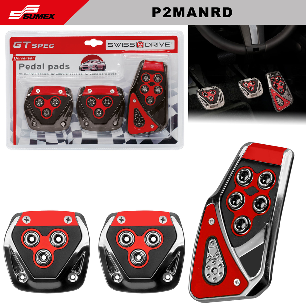 CUBRE PEDAL MANUAL SWISS DRIVE ROJO (3 UNDS) (20 SETS)