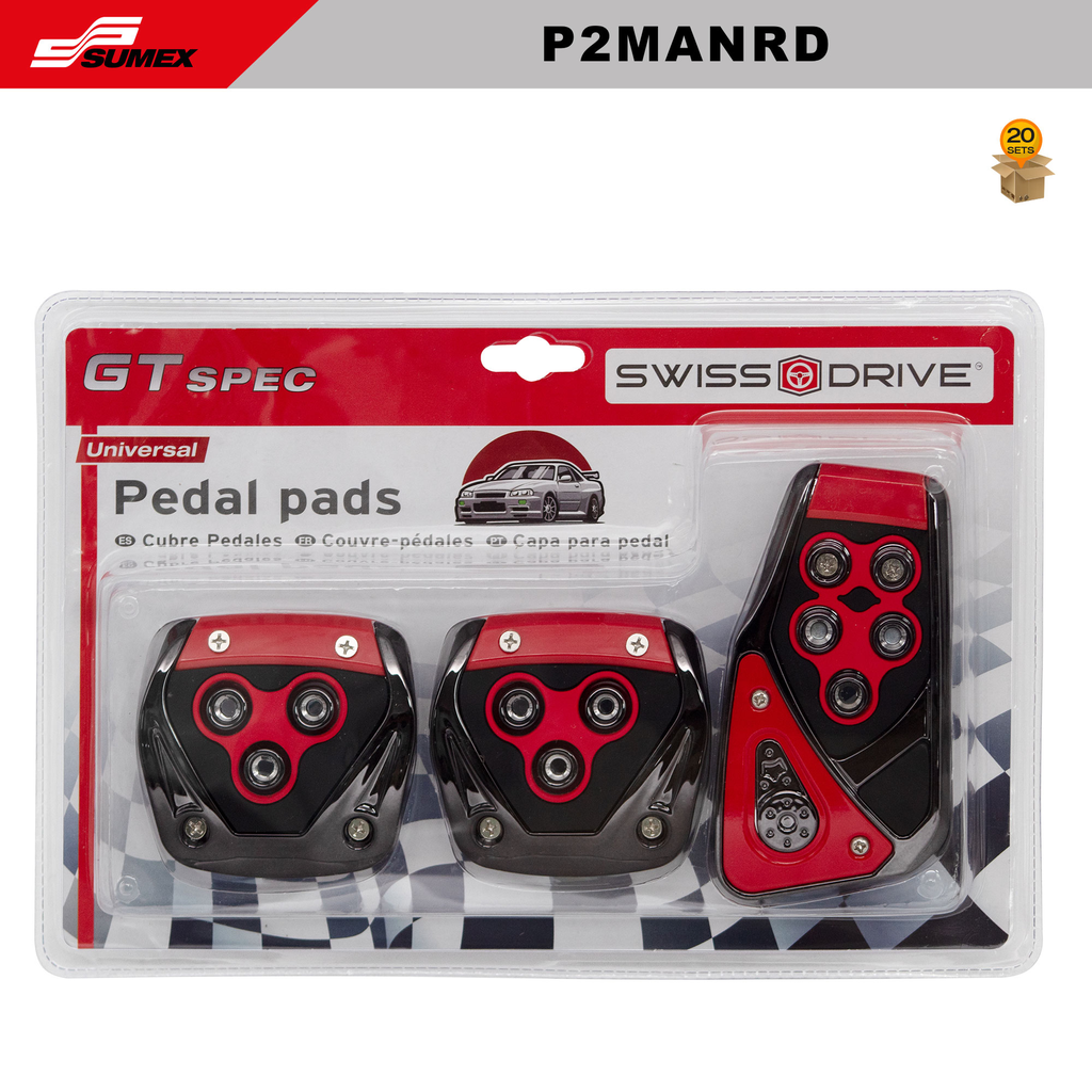 CUBRE PEDAL MANUAL SWISS DRIVE ROJO (3 UNDS) (20 SETS)