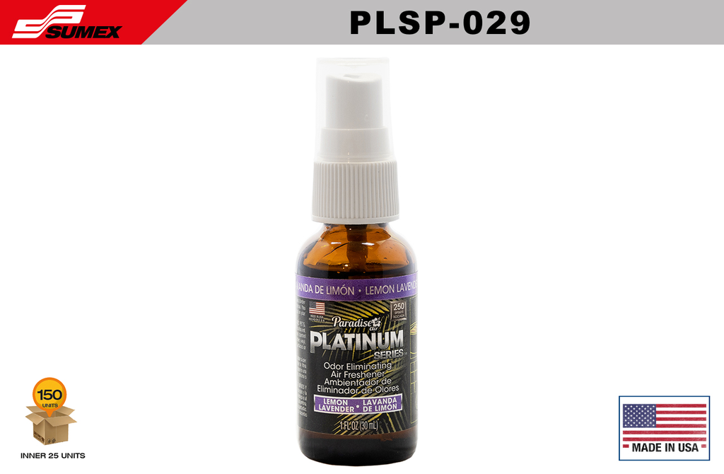 ELIMINADOR DE OLORES PARADISE PLATINUM SERIES LEMON LAVANDER LEMON (1 SET/25 UNDS) (6 SETS/150 UNDS)