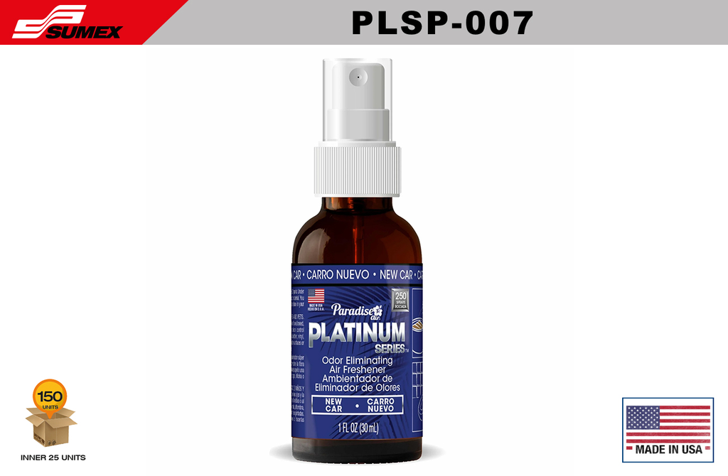 ODOR ELIMINATING SPRAY PARADISE AIR PLATINUM SERIES NEW CAR (1 SET/25 UNITS) (6 SETS/150 UNITS)
