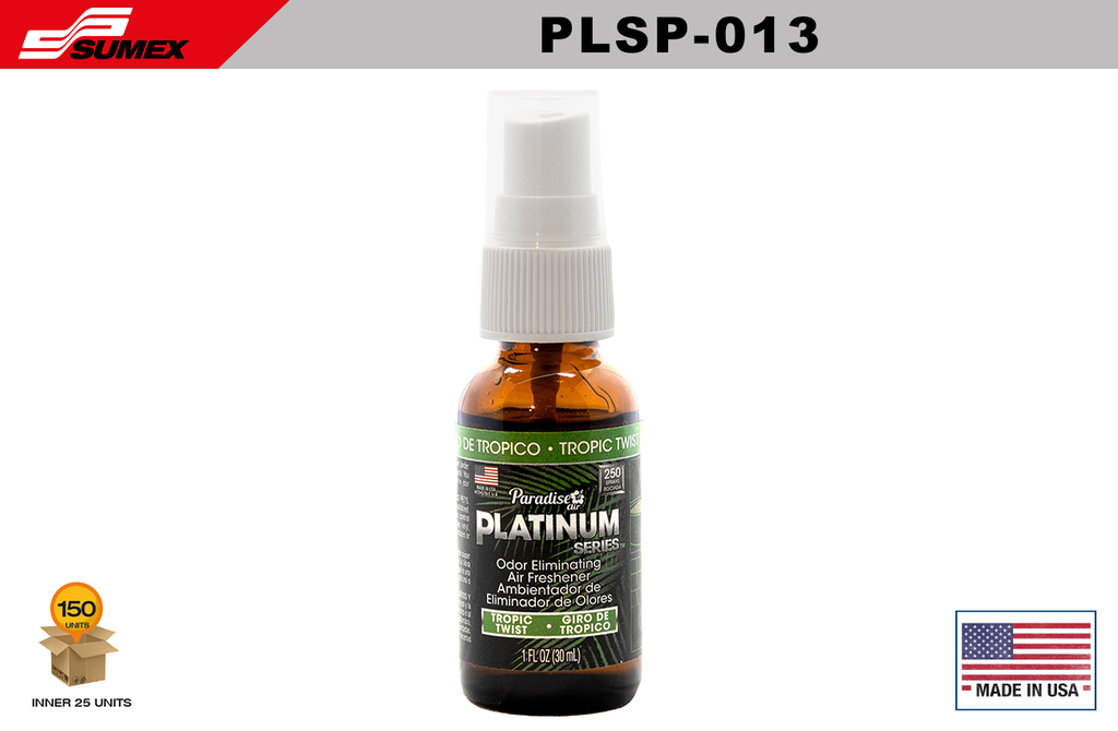 ELIMINADOR DE OLORES PARADISE PLATINUM SERIES TROPIC TWIST (1 SET/25 UNDS) (6 SETS/150 UNDS)