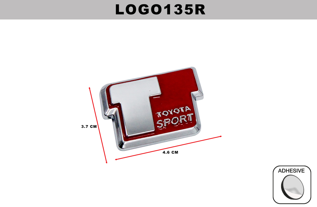 EMBLEMA CROMADO  DL-LOGO135R  3.7CM x 4.6CM (10 UNDS)